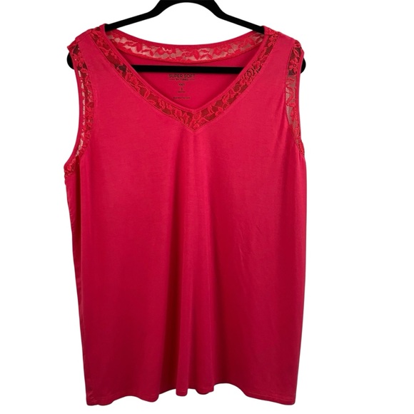 torrid Tops - Feminine Soft Girl Bright Pink Lace Sleeveless Top-NWT Torrid Size 3 (22/24)
